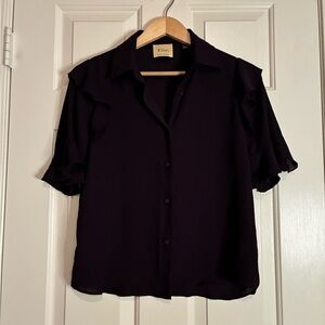 Elie Tahari Women's Deep Purple Button Down Shirt